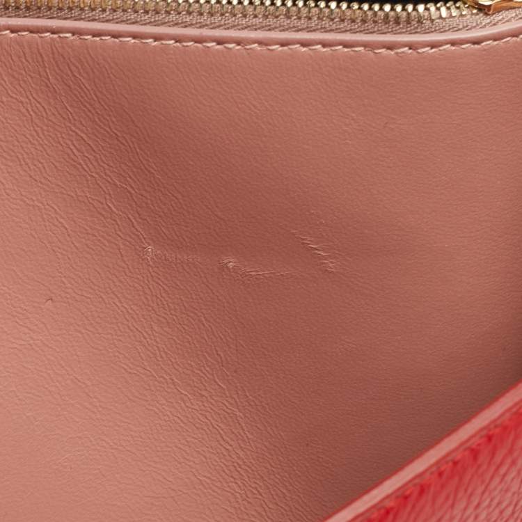 Pre Owned Dolce & Gabbana Red Leather Lucia Embellished Shoulder Bag