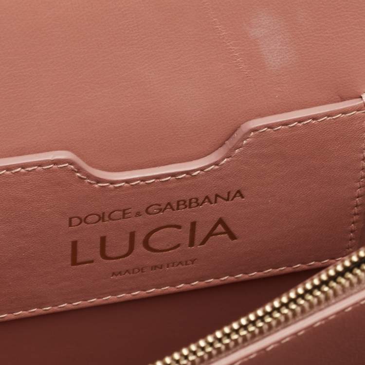 Pre Owned Dolce & Gabbana Red Leather Lucia Embellished Shoulder Bag