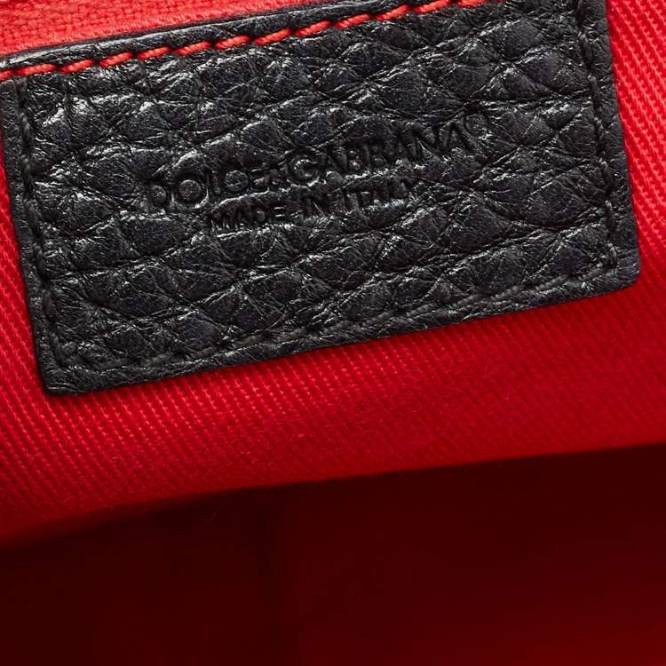 Pre Owned Dolce & Gabbana Black Leather Frame Shoulder Bag