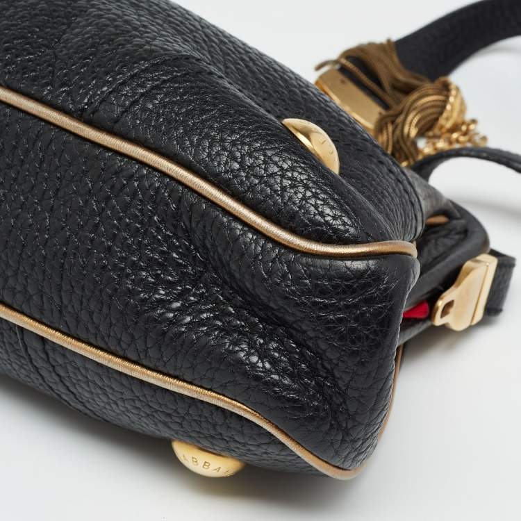 Pre Owned Dolce & Gabbana Black Leather Frame Shoulder Bag