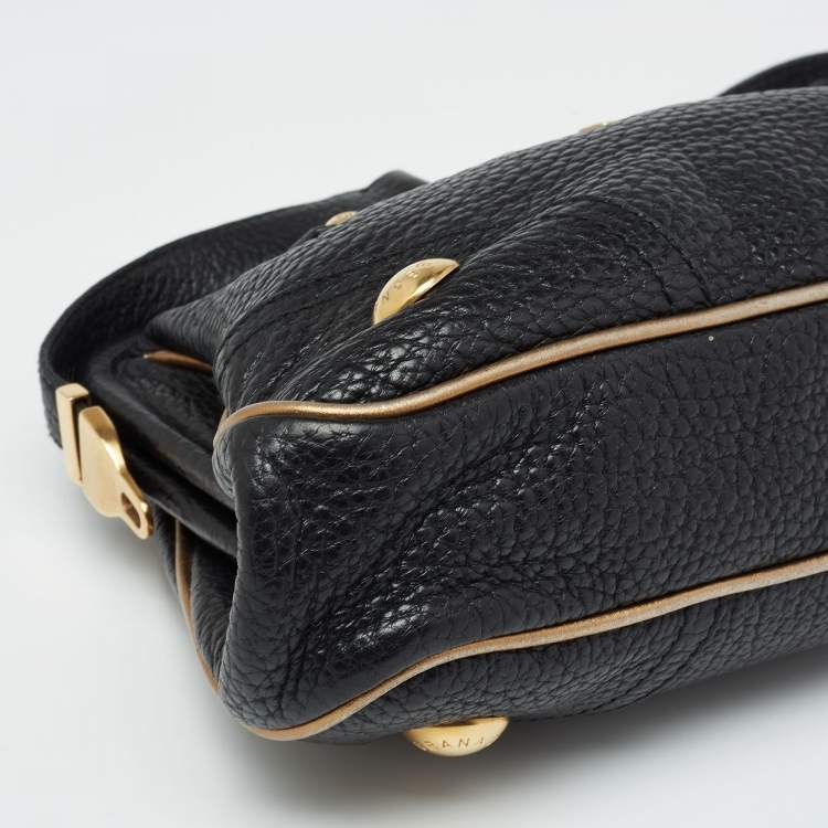 Pre Owned Dolce & Gabbana Black Leather Frame Shoulder Bag