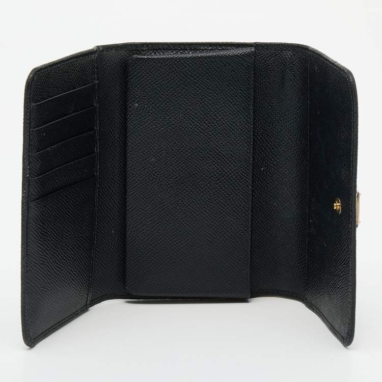 Pre Owned Dolce & Gabbana Black Leather Miss Sicily Von Smartphone Bag