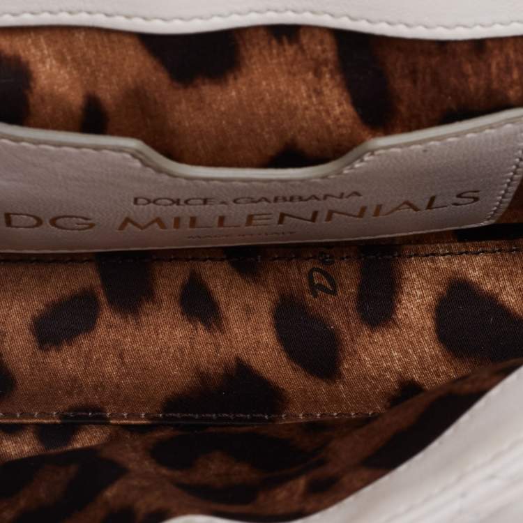 مملوكة مسبقًا Dolce & Gabbana White Quilted Leather Small DG Millennials Shoulder Bag
