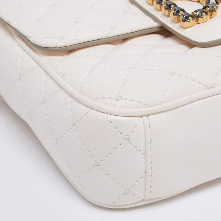 مملوكة مسبقًا Dolce & Gabbana White Quilted Leather Small DG Millennials Shoulder Bag
