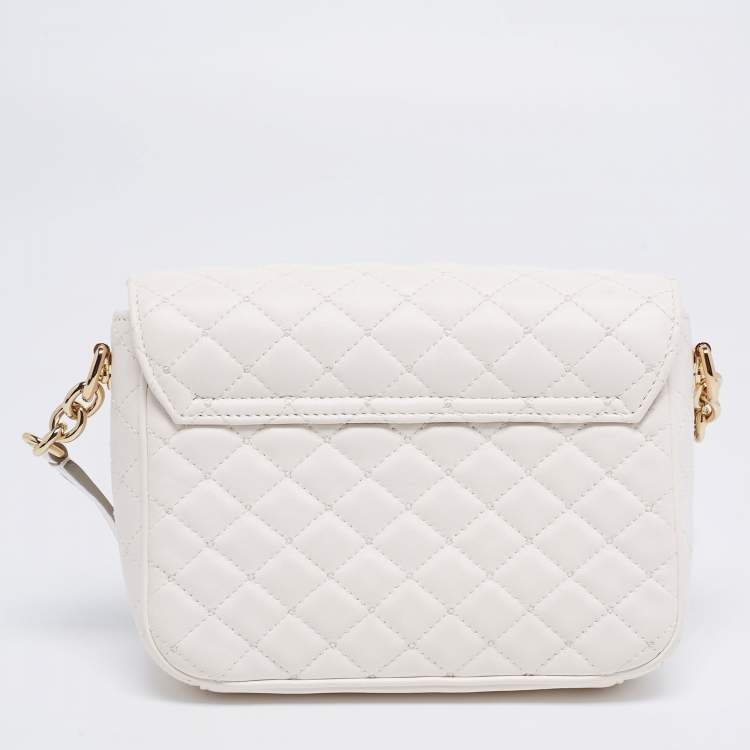 مملوكة مسبقًا Dolce & Gabbana White Quilted Leather Small DG Millennials Shoulder Bag