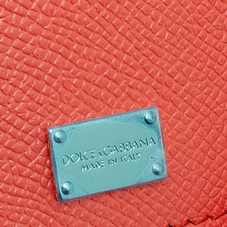 Pre Owned Dolce & Gabbana Orange Leather Micro Miss Sicily Top Handle Bag