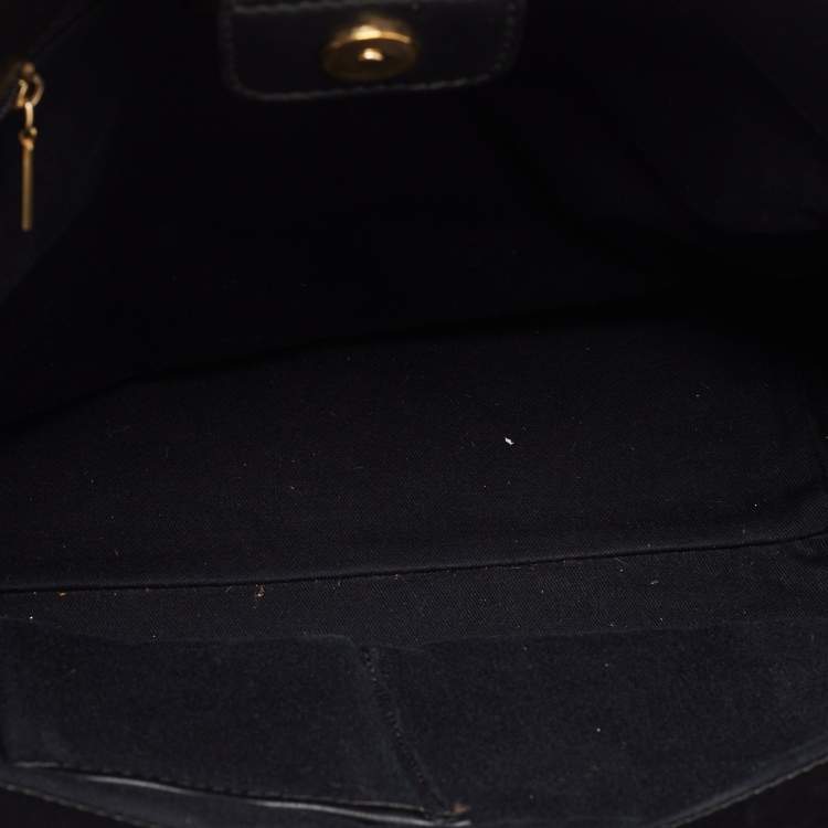 مملوكة مسبقًا Dolce & Gabbana Black/Brown Leopard Print Calfhair and Leather Miss Sicily Front Pocket Tote