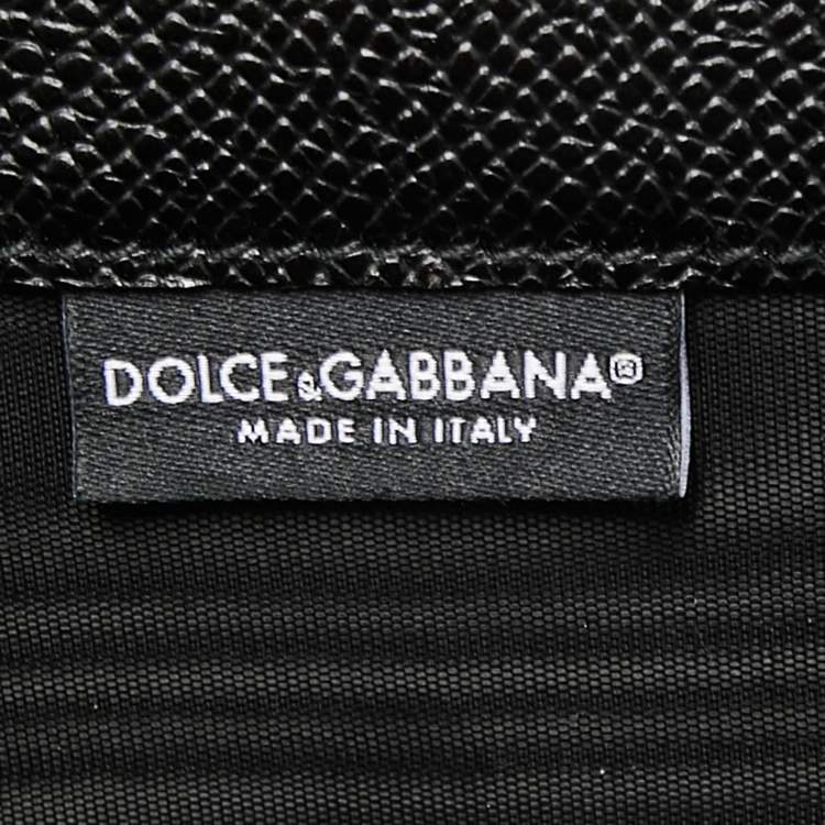 Pre Owned Dolce & Gabbana Black Leather Flap Chain Clutch