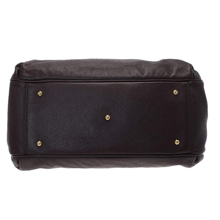 Pre Owned Dolce & Gabbana Choco Brown Leather Key Zipper Top Handle Bag