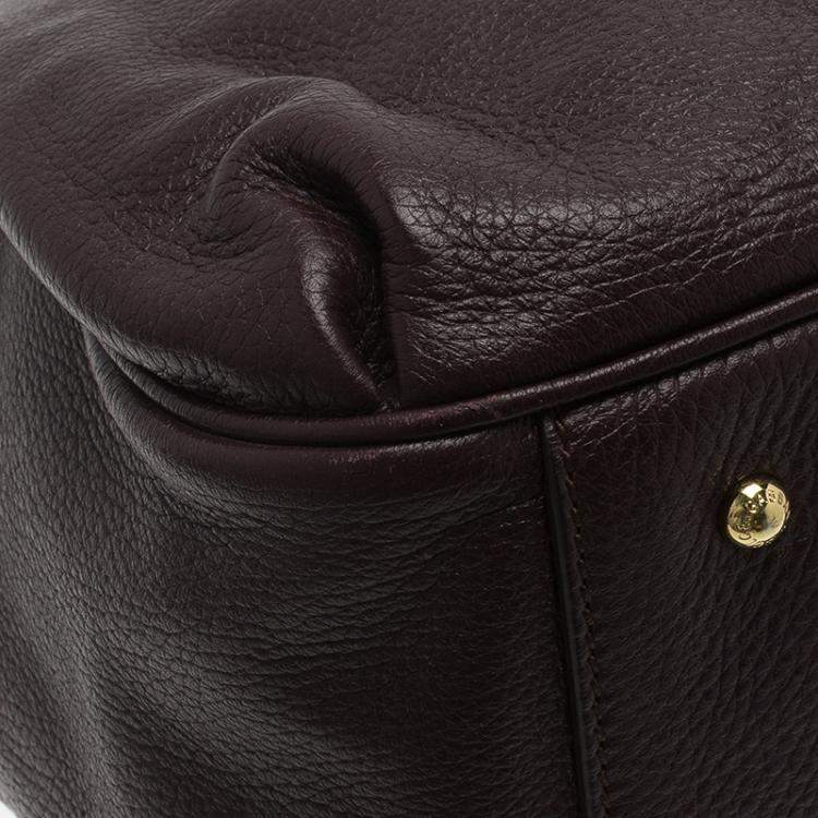 Pre Owned Dolce & Gabbana Choco Brown Leather Key Zipper Top Handle Bag