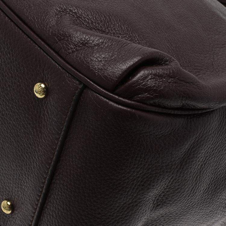 Pre Owned Dolce & Gabbana Choco Brown Leather Key Zipper Top Handle Bag