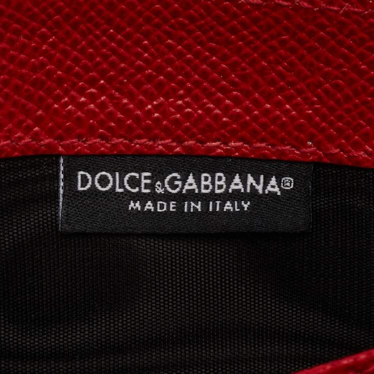 مملوكة مسبقًا Dolce & Gabbana Red Leather Zip Around Wallet