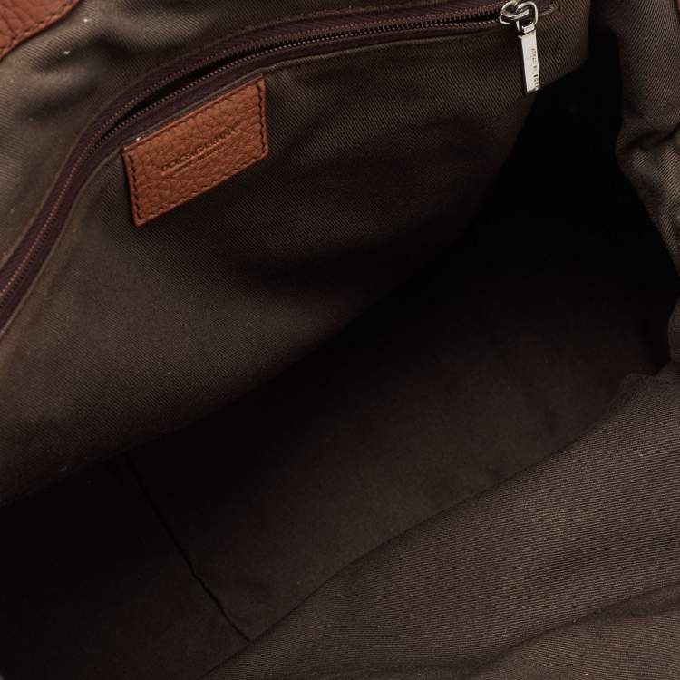 مملوكة مسبقًا Dolce and Gabbana Brown Leopard Print Canvas and Leather Frame Satchel