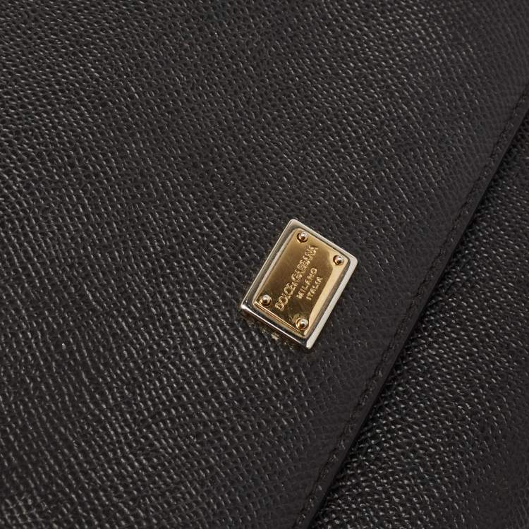 مملوكة مسبقًا Dolce & Gabbana Black Leather Small Miss Sicily Top Handle Bag