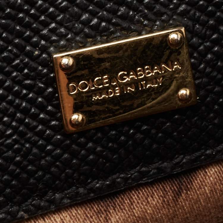 مملوكة مسبقًا Dolce & Gabbana Black Leather Small Miss Sicily Top Handle Bag