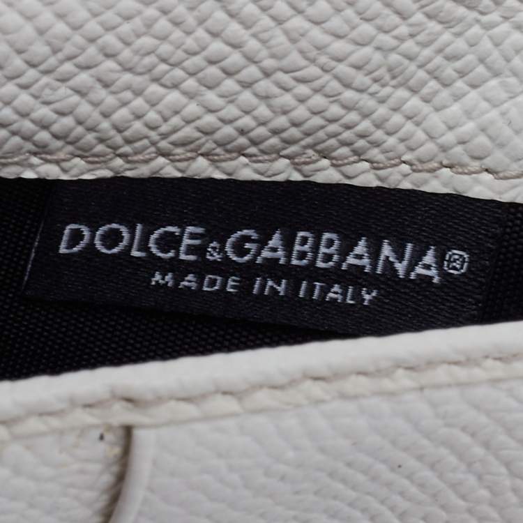 Pre Owned Dolce & Gabbana Off White Leather Miss Sicily Von Smartphone Bag