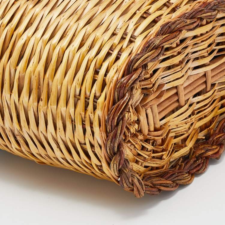 مملوكة مسبقًا Dolce & Gabbana Multicolor Straw And Dauphin Leather Wicker Bag