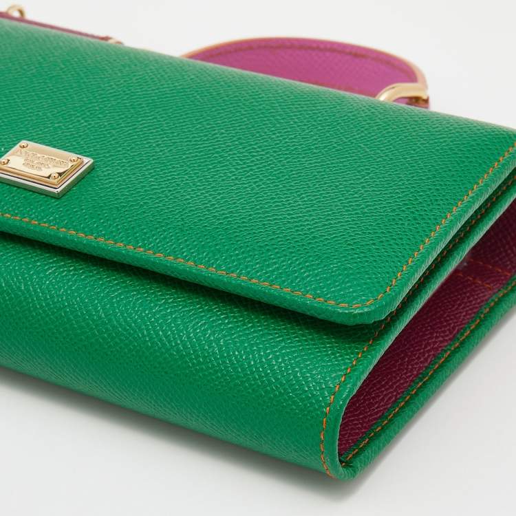 Pre Owned Dolce & Gabbana Multicolor Leather Miss Sicily Von Wallet on Chain