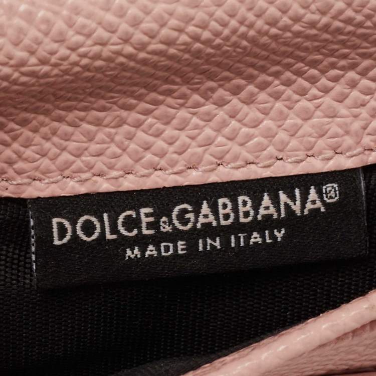 Pre Owned Dolce & Gabbana Pink Lizard Embossed Leather Trifold Wallet