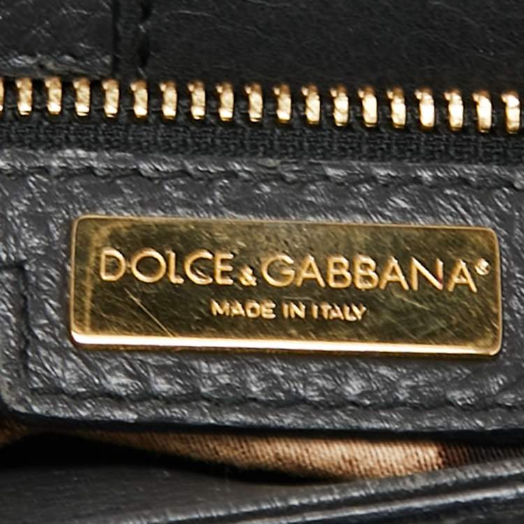 مملوكة مسبقًا Dolce & Gabbana Grey Leather Large Miss Sicily Top Handle Bag