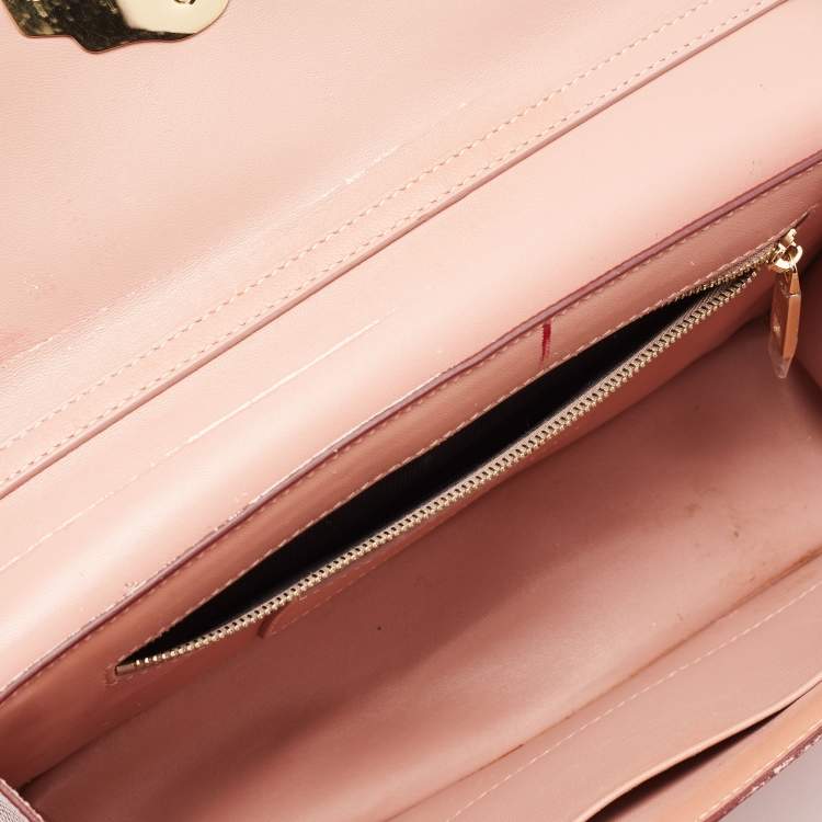 مملوكة مسبقًا Dolce & Gabbana Red Lizard Embossed Leather Lucia Shoulder Bag