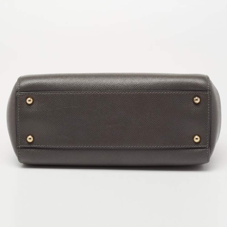Pre Owned Dolce & Gabbana Grey Leather Medium Miss Sicily Bag