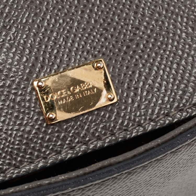 Pre Owned Dolce & Gabbana Grey Leather Medium Miss Sicily Bag