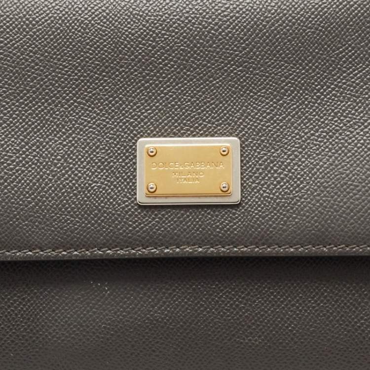 Pre Owned Dolce & Gabbana Grey Leather Medium Miss Sicily Bag
