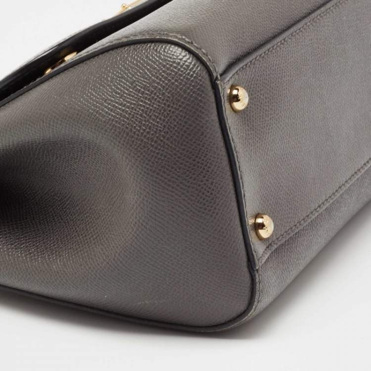 Pre Owned Dolce & Gabbana Grey Leather Medium Miss Sicily Bag