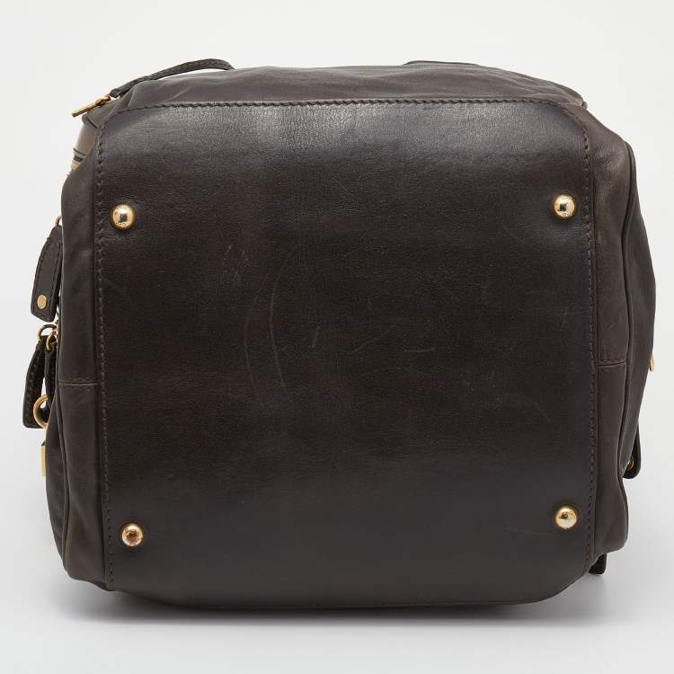 Pre Owned D&G Multicolor Leather And Patent Leather Lily Bowler Bag