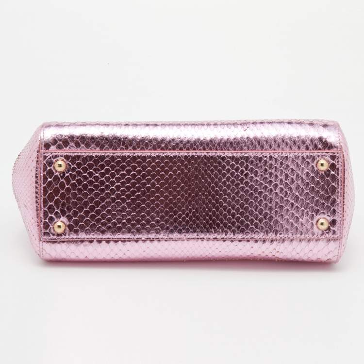 مملوكة مسبقًا Dolce & Gabbana Metallic Python Medium Miss Sicily Top Handle Bag