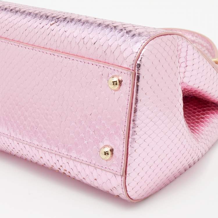 مملوكة مسبقًا Dolce & Gabbana Metallic Python Medium Miss Sicily Top Handle Bag