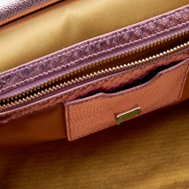 مملوكة مسبقًا Dolce & Gabbana Metallic Python Medium Miss Sicily Top Handle Bag