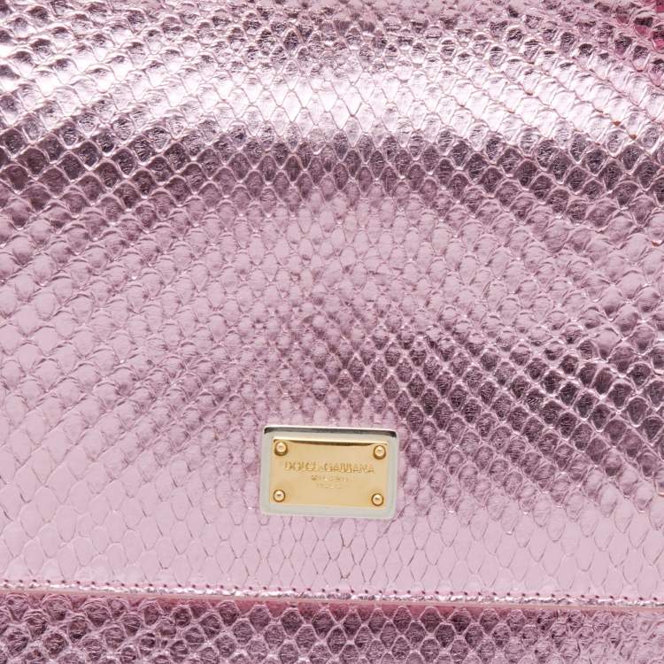 مملوكة مسبقًا Dolce & Gabbana Metallic Python Medium Miss Sicily Top Handle Bag