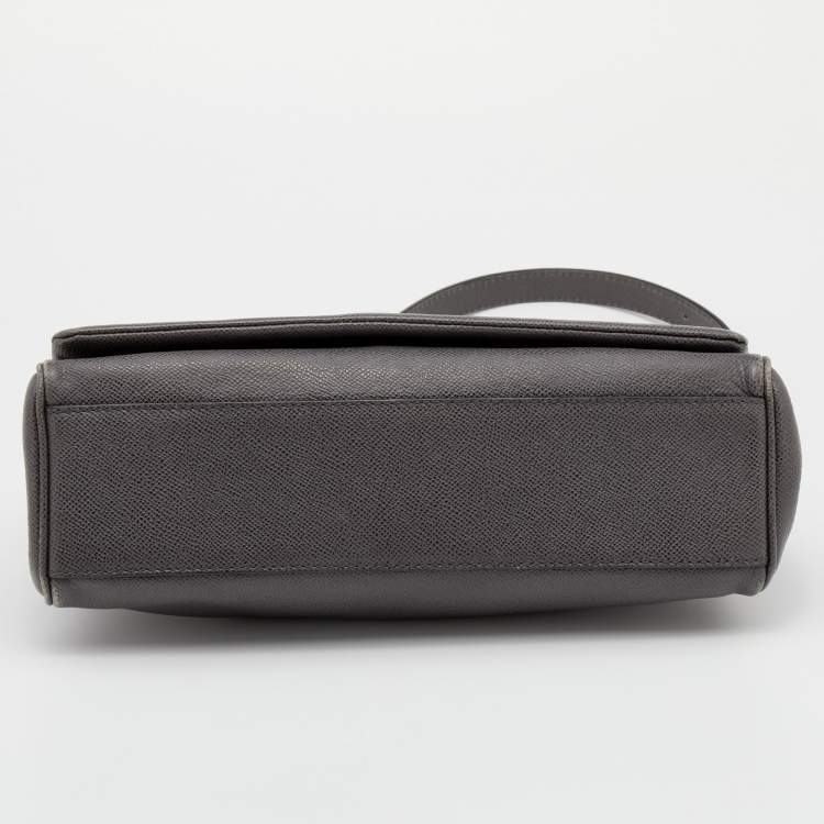 Pre Owned Dolce & Gabbana Grey Leather Top Handle Bag