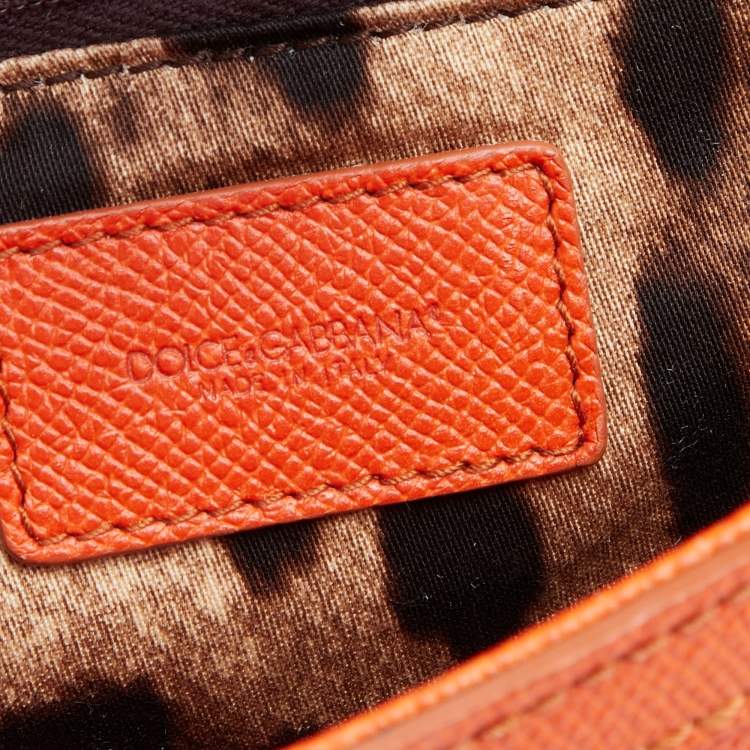Pre Owned Dolce & Gabbana Orange Leather  Miss Sicily Top Handle Bag