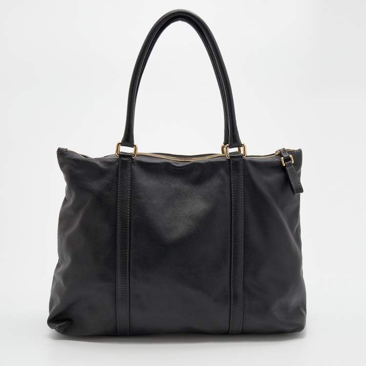 Pre Owned Dolce & Gabbana Black Leather Tote