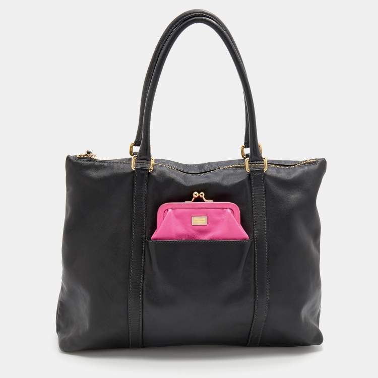 Pre Owned Dolce & Gabbana Black Leather Tote
