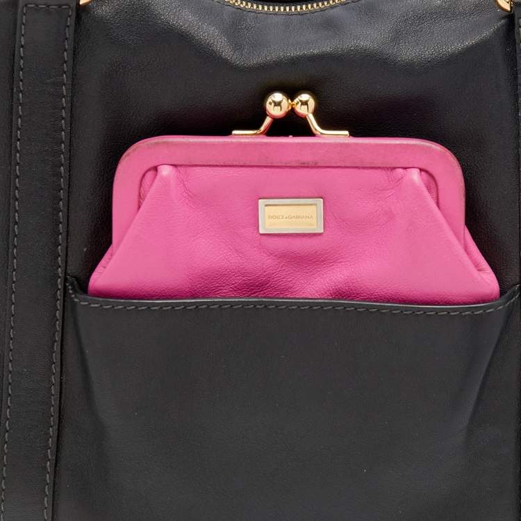 Pre Owned Dolce & Gabbana Black Leather Tote