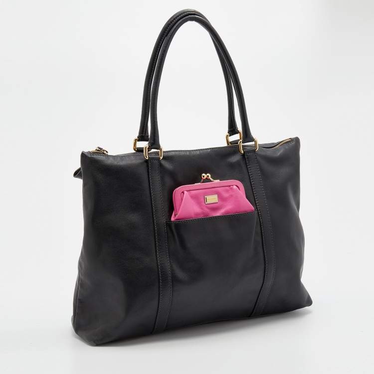 Pre Owned Dolce & Gabbana Black Leather Tote