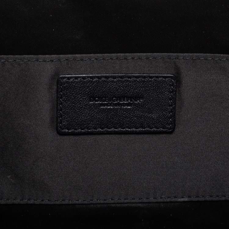 Pre Owned Dolce & Gabbana Brown/Black Leopard Print Patent Leather Oversized Clutch