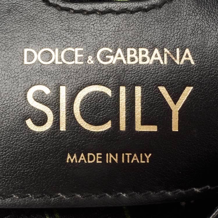 Pre Owned Dolce & Gabbana Black Satin Neoprene Heart Small Miss Sicily Top Handle Bag
