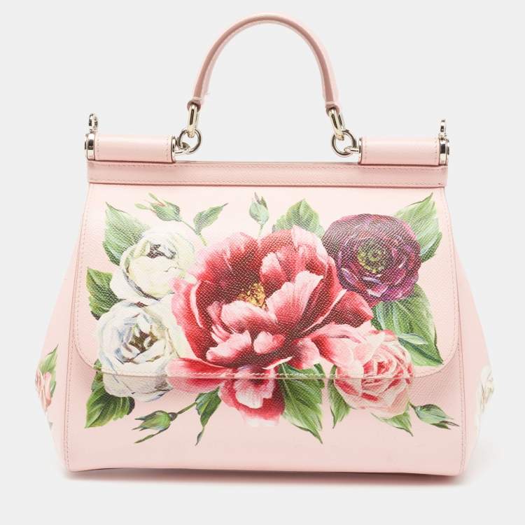 Dolce & Gabbana Printed Leather Sicily Top Handle Bag
