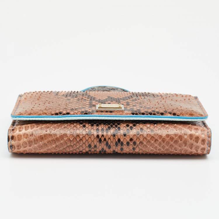 Pre Owned Dolce & Gabbana Multicolor Python Miss Sicily Von Wallet on Chain