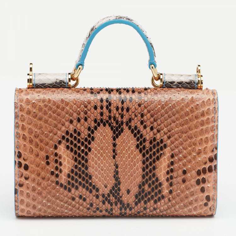 Pre Owned Dolce & Gabbana Multicolor Python Miss Sicily Von Wallet on Chain