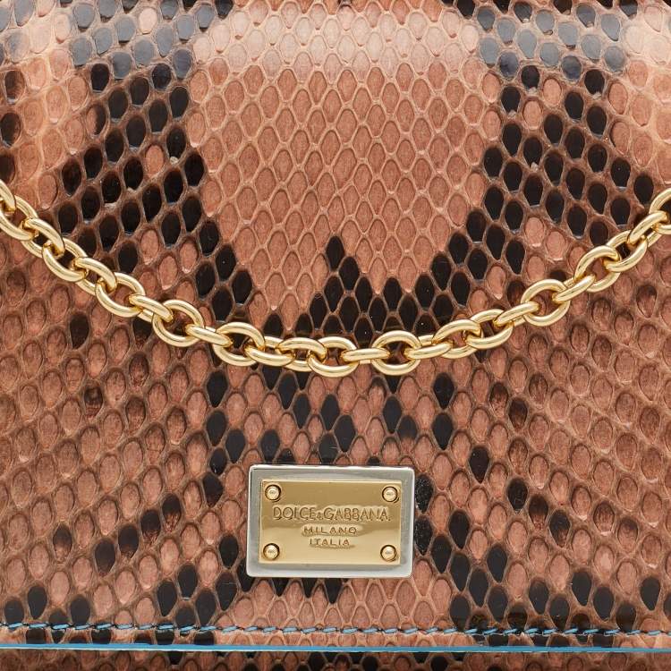 Pre Owned Dolce & Gabbana Multicolor Python Miss Sicily Von Wallet on Chain