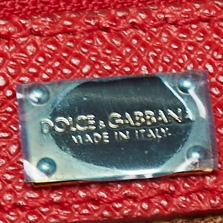 Pre Owned Dolce & Gabbana Red Leather Large Miss Sicily Top Handle Bag