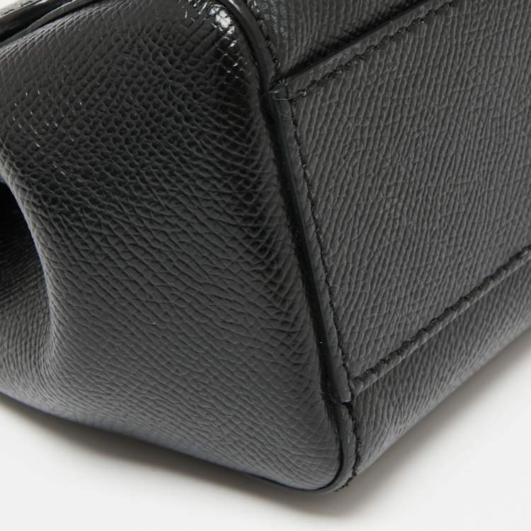 Pre Owned Dolce & Gabbana Black Leather Small Miss Sicily Top Handle Bag