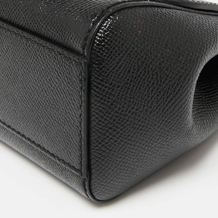 Pre Owned Dolce & Gabbana Black Leather Small Miss Sicily Top Handle Bag