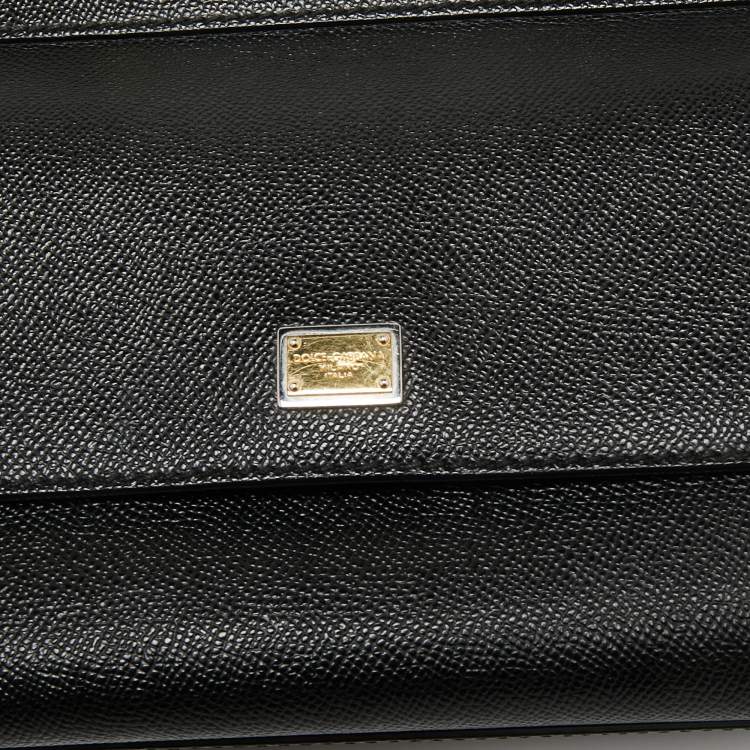 Pre Owned Dolce & Gabbana Black Leather Small Miss Sicily Top Handle Bag